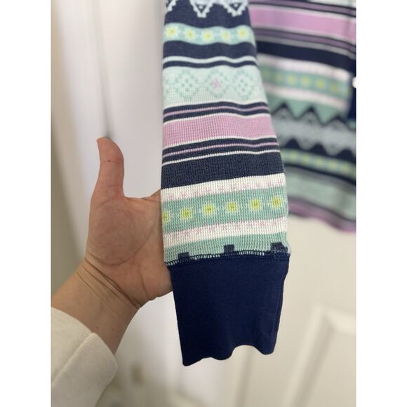 Victoria’s Secret Fair Isle Thermal Winter Pajama Set Size Small Waffle Henley - Picture 4 of 7